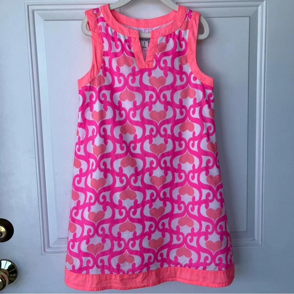 •Old Navy• Girl’s Preppy Sleeveless Shift Dress - Size Small (6-7)